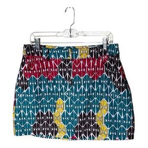 Slazenger Multicolor Print Button Zip Closure Golf Tennis Athletic Skort Size 8